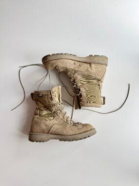 DANNER Desert Acadia 8" Mojave Tan Leather Suede Lace Up Combat Boots, Size 10.5